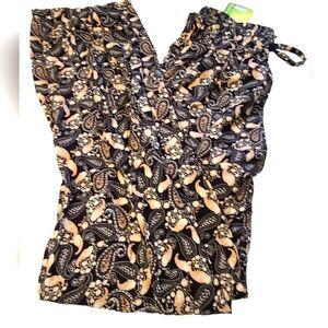PARIS Bamboo Paisley Knit Pants Relaxed‎ Fit sz L